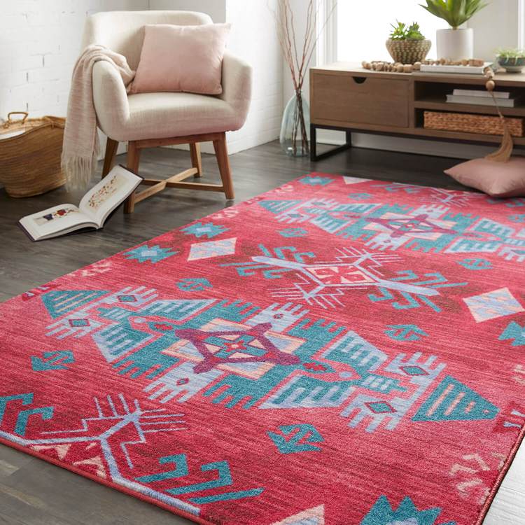 ALAZA Dreamcatcher Aztec Tribal Ethnic Pink Area Rug Rugs for Living Room Bedroom 5'3x4' ALAZA Dreamcatcher Aztec Tribal Ethnic Pink Area Rug Rugs for Living Room Bedroom 5'3x4'